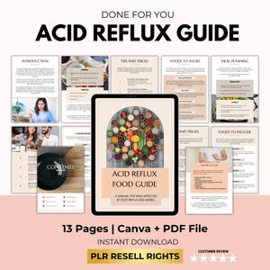 Acid Reflux Food Guide: GERD, Heartburn, Gastritis (Canva Template + PDF)