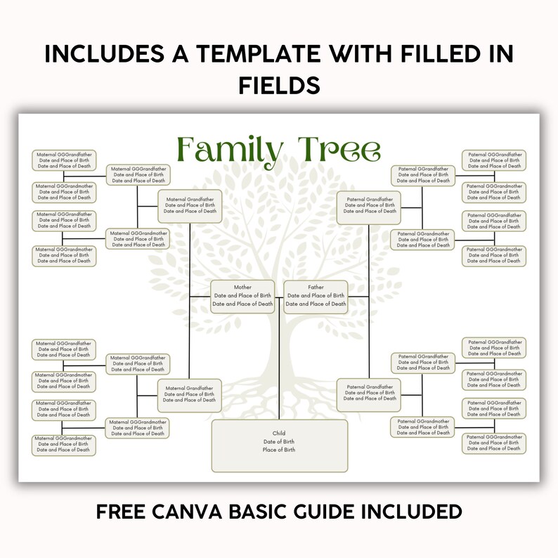 My Rights Tree Family Tree Chart Template 5 Generation With PLR Resell Rights ...