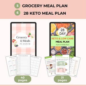 Nutrition Bundle, Keto and Protein Recipes, Meal Plan, Food Chart, Canva + PDF, PLR Resell Rights imagen 6