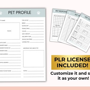 Digitale huisdierverzorgingsplanner met PLR-doorverkooprechten, gezondheidstracker, medische planner, canva + pdf afbeelding 6