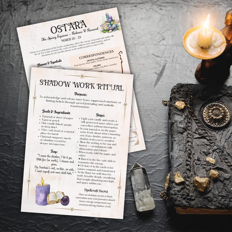 The Complete Grimoire, Book of Shadows, Witchcraft Pages & Dividers, Canva + PDF, PLR Resell Rights image 9