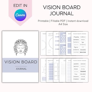 Vision Board Journal, Dream Manifestation, Law of Attraction, Goal Planning, Canva + PDF, PLR Resell Rights image 5