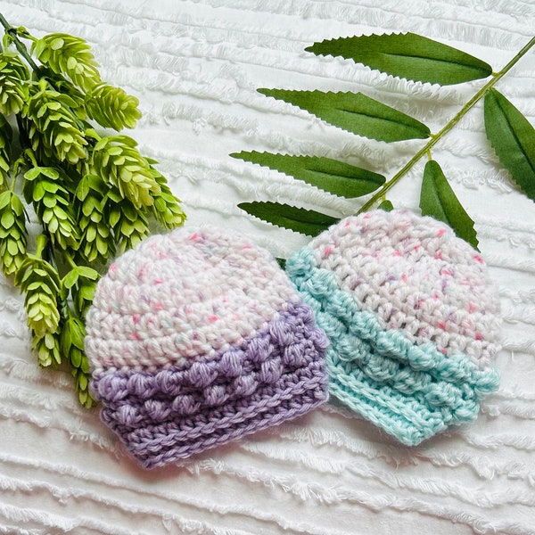 Micro-Preemie, Preemie hat, Baby boy, baby girl, baby shower gift, hospital hat, newborn photos, crochet hat, knit hat, newborn