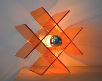 Orange Sculptural Table Lamp | Mid Century Modern Floor Lamp for warm interior design