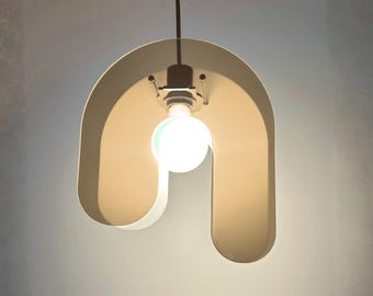 Brown Wavy Pendant Lamp | Acrylic Light Shade, Sculptural Ceiling Light