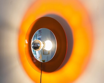 Orange Acrylic Wall Light : Mid Century Modern Sconce, Ceiling Lamp for Living Room