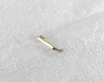 SOLID 14K GOLD Heavy Duty Staple Ear Pin - Handmade in Portland OR staple ear pin contemporary unique earring