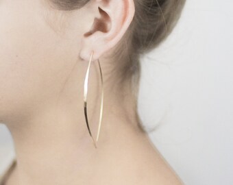 Bow Earrings  - Pair - minimalism earrings handmade crescent moon jewelry  gift for her edge jewelry,  contemporary earrings