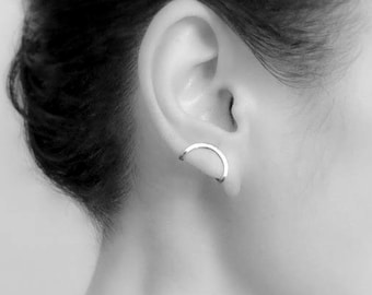 Épingle d'oreille pliée, vendue individuellement, grimpeur d'oreille en argent, épingle d'oreille, boucles d'oreilles contemporaines, boucle d'oreille unique, boucles d'oreilles tendance