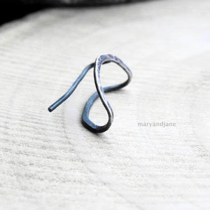 Folded Ear Pin, silver ear climber, ear pin, contemporary unique earring, statement earrings image 7