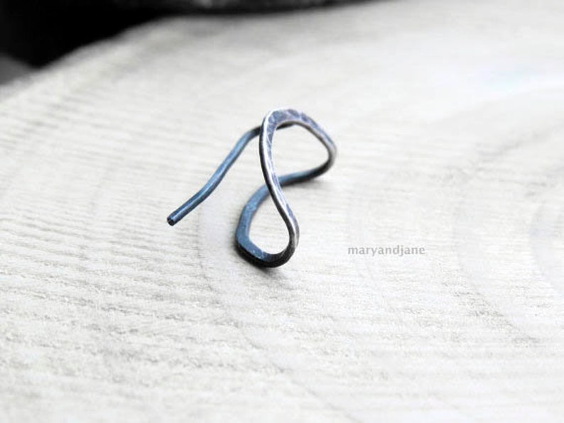 Folded Ear Pin, silver ear climber, ear pin, contemporary unique earring, statement earrings image 7