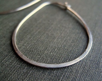 Large Oval Hoops - classic oval hoops in sterling silver or gold-filled silver teardrop hoops gold hoops