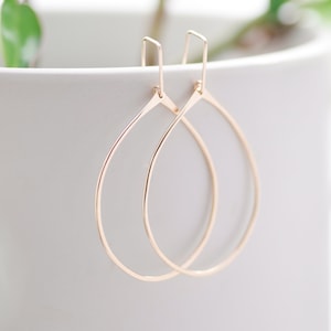 The Oval Hoops - silver oval hoops, 14k goldfilled oval earrings, simple hoops, minimal earrings,  gift under 75