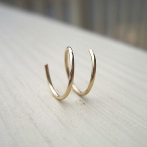 TimeAwaySale -Solid 14K Gold Two-In-One Hoop - spiral hoops, gold spiral hoops, double piercing earrings, cartilage piercing earrings