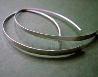 Half moon Earrings - xl large oval earrings handmade crescent moon jewelry moon hoops gift for her  s under 50 women