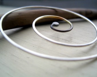 Oversized Earrings - XL Spiral Hoops - spiral hoops in silver or gold, hoop earrings, 2 inch spiral hoops, geometric hoops, modern hoops