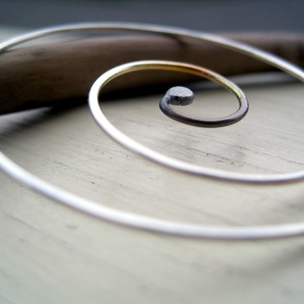 Oversized Earrings - XL Spiral Hoops - spiral hoops in silver or gold, hoop earrings, 2 inch spiral hoops, geometric hoops, modern hoops