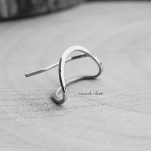 Folded Ear Pin, silver ear climber, ear pin, contemporary unique earring, statement earrings image 2