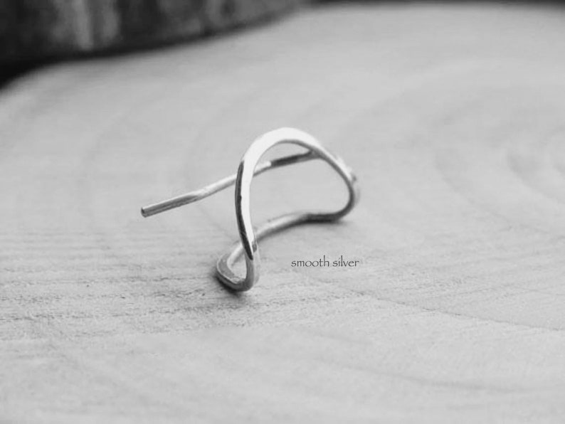 Folded Ear Pin, silver ear climber, ear pin, contemporary unique earring, statement earrings image 2