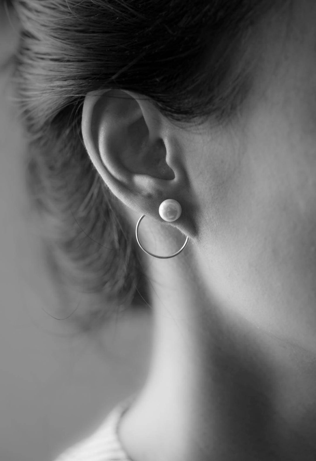 Pearl Ear Jacket Earrings Double Sided Earrings Two Sided Etsy