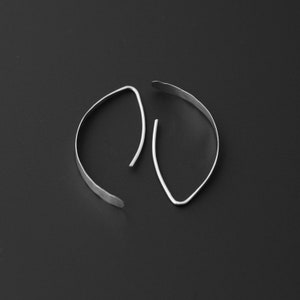 Crescent Moon Earrings, half moon hoops, moon jewellery, contemporary earring, unique earrings, holiday gift, maryandjane 6-1 image 1