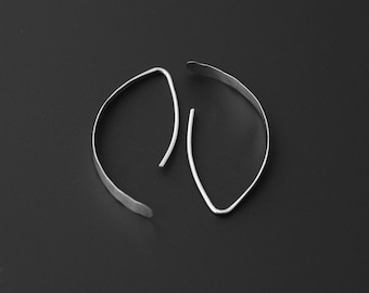 Crescent Moon Earrings - half moon hoops moon jewelry contemporary earrings unique earrings  s