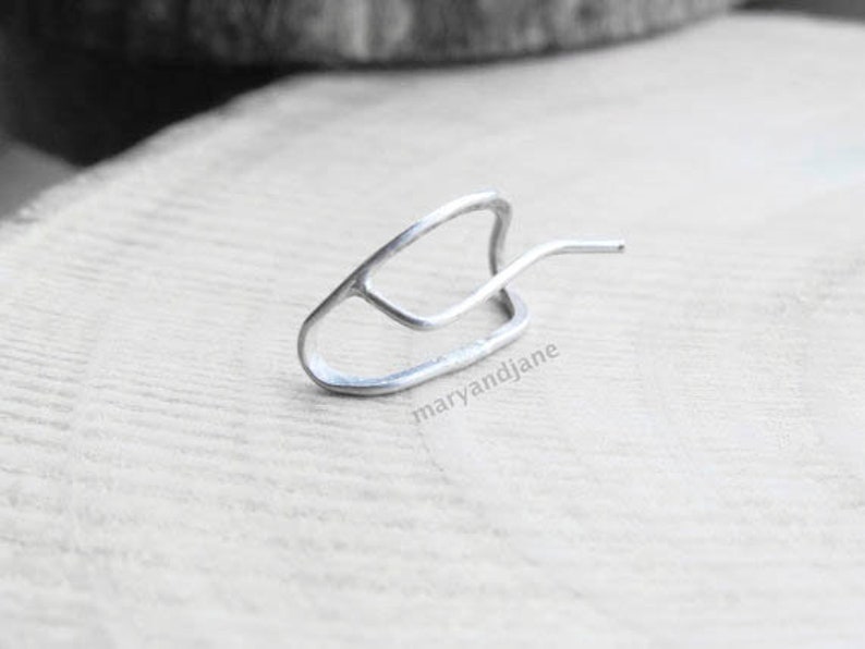 Folded Ear Pin, silver ear climber, ear pin, contemporary unique earring, statement earrings image 6