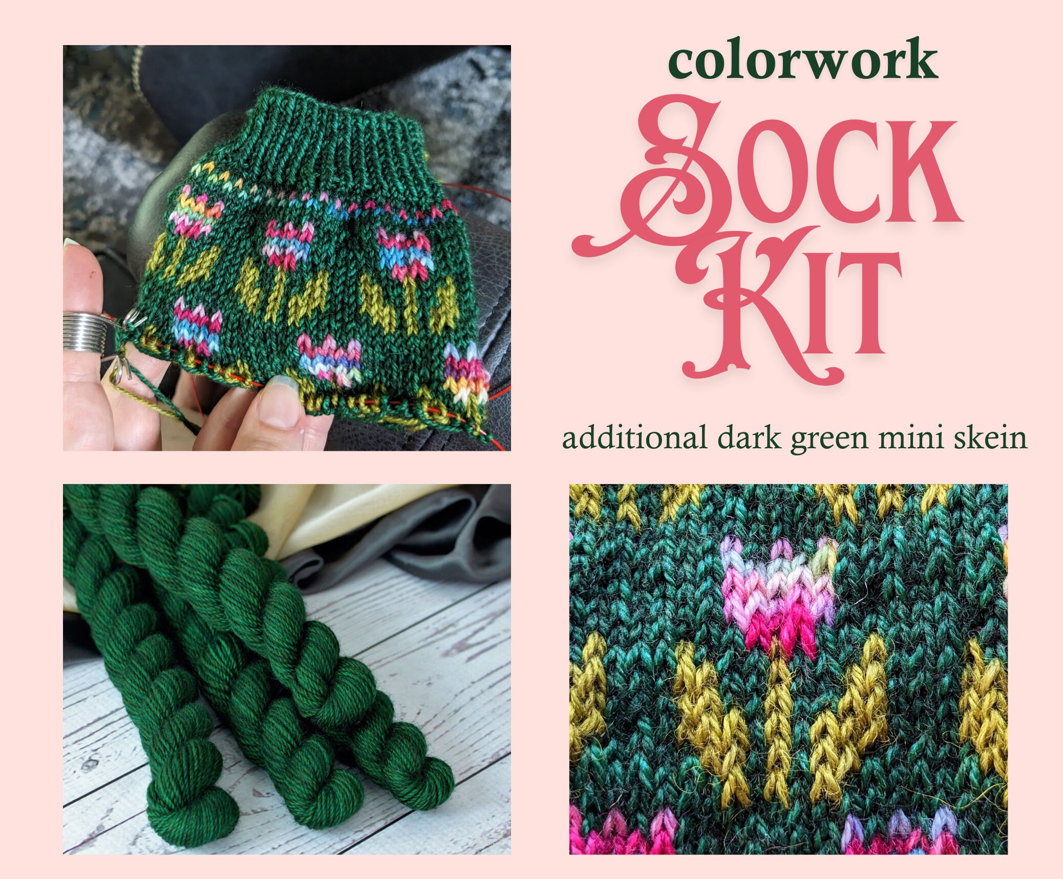 Dark Green Mini Skein | Conifer Green Only | Flower Sock Dark Green Mini Skein | Conifer Green Only | Flower Sock