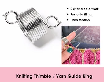 Knitting Ring for colorwork - stainless steel yarn guide ring - Norwegian Knitting Thimble - knit colorwork faster & with perfect tension