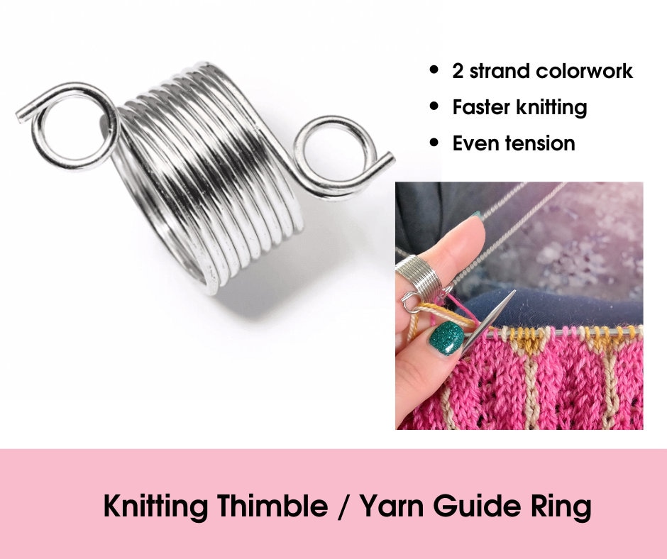 Yarn Ring - Knitting Ring for Finger - Yarn Stranding Guide Crochet Tension  Ring Stainless Steel Knitting Thimble for Crochet Knitting by Mandala