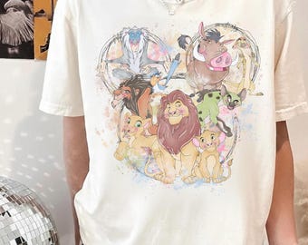 Vintage The Lion King Shirt, Disney Watercolor T-Shirt, Disney Timon And Pumbaa Tee, Disneyland Shirt, Animal Kingdom Shirt, Simba Shirt.