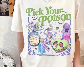 Pick Your Poison Comfort Colors Shirt, Retro Disneyland Villains Vintage Cartoon Shirt, Disneyworld Princess Tee, Disney Girl Trip Vacation