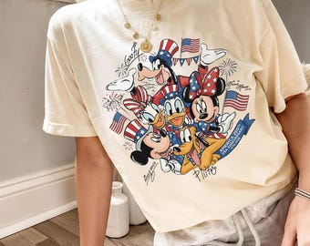 Mickey and Friends 4th July 2026 Shirt, Disney Independence Day Tee, Disneyland Family, Trips Trip, Walt Disney World T-shirt