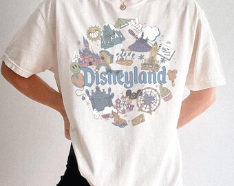 Retro Disneyland Resort Comfort Colors Shirt, Vintage Disneyland Parks Shirt, Magic Kingdom Shirt, Disney Family Matching Trip 2026 Shirts