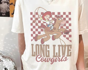 Vintage Disney Toy Story Jessie Shirt Long Live Cowgirls Shirt, Toy Story Jessie and Bullseye Shirt, Disneyland Family Matching Shirts