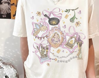 Comfort Colors® Retro Disney Tangled Rapunzel Floral Shirt, Disney Princess Rapunzel Shirt,Lost Princess Tee,Magic Kingdom Shirt,Disney Trip