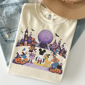 Disney EPCOT Halloween Shirt, Mickey Friends Spooky Season Tee, Disney World Halloween Vacation Shirt, Retro EPCOT Center Tee