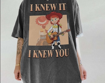 Camiseta con estampado de vaquera, Camiseta "Lo sabía, te conocía", Camiseta de chica country del oeste, Camiseta linda de vaquera con guitarra, Camiseta vintage con estampado, Regalo para ella
