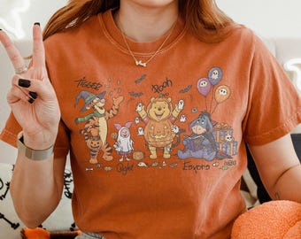 Retro Winnie The Pooh Halloween Sweatshirt Pooh Halloween Sweatshirt Pooh Halloween Family Sweatshirt Pooh And Friends Halloween Sweatshirt