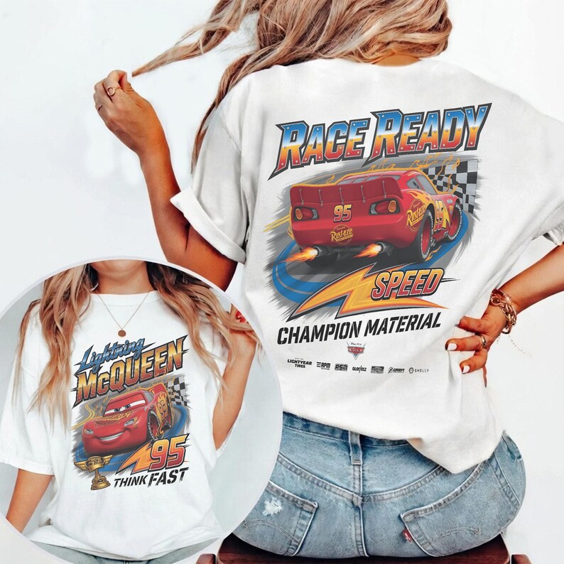 Cars Family Trip Shirt, Disneyland Lightning McQueen Shirt, Piston Cup Champion Shirt, Racing Series 95 Sweatshirt, Pixar Car McQueen Hoodie White