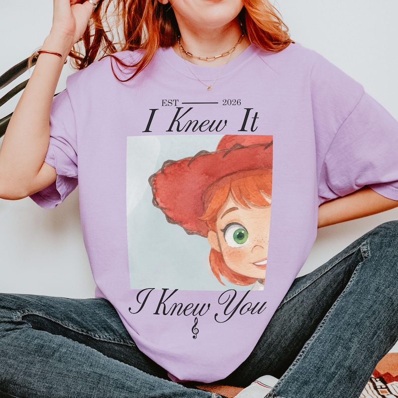 Watercolors TS Jessie Toy Story 5 Comfort Colors Shirt, Retro I Knew It I Knew You, Disneyland Toy Story Family Matching Tee Orchid (Comfort)