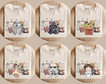 Star Wars Family Shirts, Matching Family Tees, Cute Star Wars Character Shirts, Star Wars Group Shirts, Family Disney Trip Tees, Kids Disney