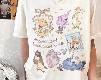 Winnie The Pooh Friends Shirt, Pooh Bear Tigger Eeyore Piglet Rabbit Kanga Tee, Cute Cartoon Shirt, Vintage Disney Style Shirt, Gift for Her
