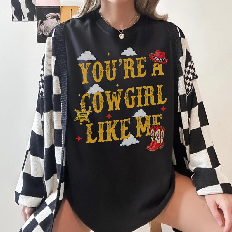 You're A Cowboy Like Me Shirt, Vintage Toy Story 5 Tee, Retro Toy Story 5 Shirt Western Country Tee, Family Holiday Shirt Black