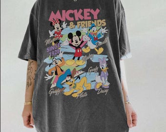 Retro Comfort Colors® Mickey & Friends 1928 Shirt, Mickey And Friends Family Shirt, Disney Trip 2026 Tee, Disneyland Tee, Disneyworld Shirt