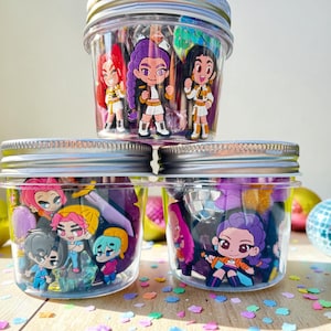 K-POP Play Dough Party Favor Jars: KPop Demon Doh Jar Favors Hunter Bags K Pop personalized gifts for kids goody slime