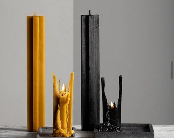 Beeswax Candles | Pure Organic Beeswax candle Natural Beeswax candle Cotton Wick Handmade beeswax candle Pillar candle Black candle