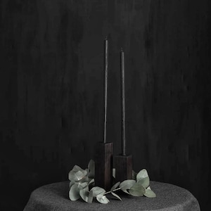 Beeswax Candles | Organic Beeswax candle Natural candle Handmade beeswax candle Black candle Beeswax Taper candles Candlestick holder Light