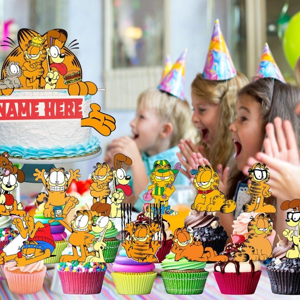 Garfield Birthday Cake Toppers Etsy