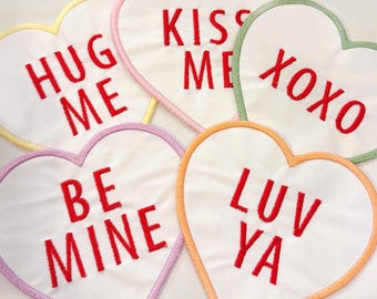 Valentine Candy Heart Coasters Set, Personalized Valentine’s Day Coasters, Custom Conversation Heart Decor, Valentine Table Decor, Galentine